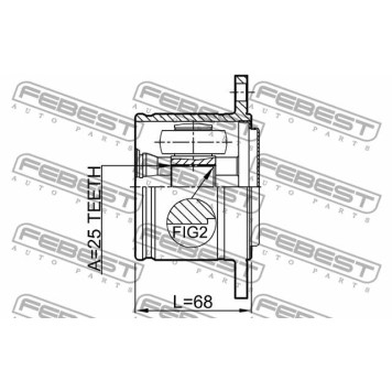 Шарнир приводного вала FEBEST 0411-V43RH-3