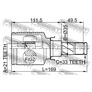 Шарнир приводного вала FEBEST 0411-Z30-3