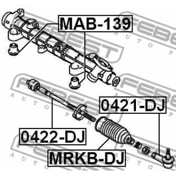 Осевой шарнир рулевой тяги FEBEST 0422-DJ-3
