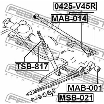 Втулка листовой рессоры FEBEST 0434-001-1