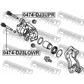 Направляющий болт корпуса скобы тормоза FEBEST 0474-DJ3UPR-3