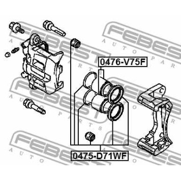 Ремкомплект тормозного суппорта FEBEST 0475-D71WF-3