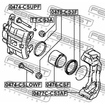 Комплект поддержки корпуса скобы тормоза FEBEST 0477C-CS3AF-3