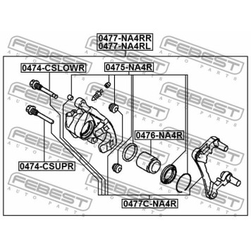 Тормозной суппорт FEBEST 0477-NA4RR-3