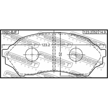 Колодки тормозные дисковые передний <b>FEBEST 0501-BJF</b>-3