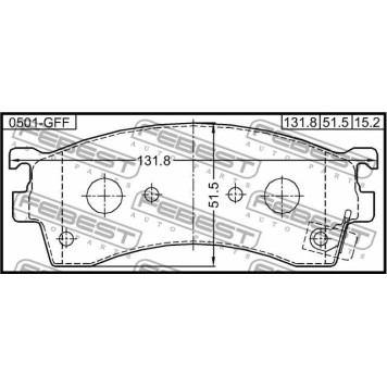 Колодки тормозные дисковые передний <b>FEBEST 0501-GFF</b>-3