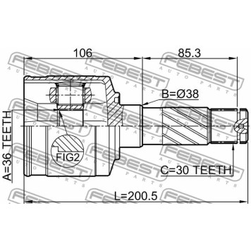 Шарнир приводного вала FEBEST 0511-BT50RH-3