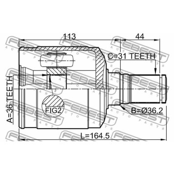 Шарнир приводного вала FEBEST 0511-CX7LH-3