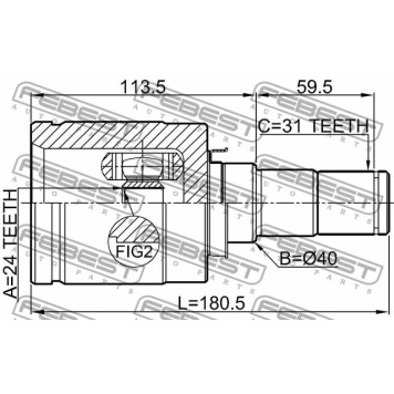 Шарнир приводного вала FEBEST 0511-GJATLH-3