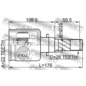 Шарнир приводного вала FEBEST 0511-M316ATLH-3