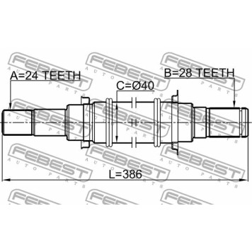 Приводной вал FEBEST 0512-BL16MT-3