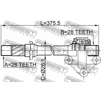 Приводной вал FEBEST 0512-CP-3