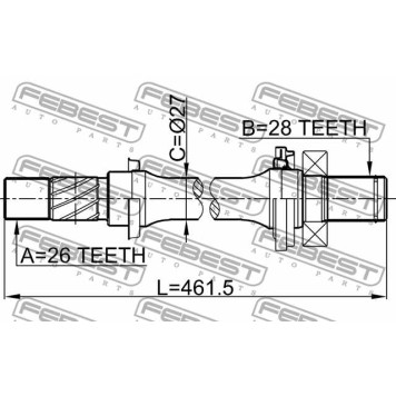 Приводной вал FEBEST 0512-M316AT-3