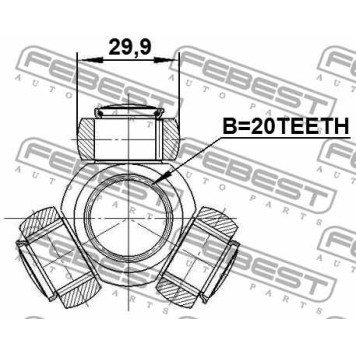 Муфта с шипами приводного вала FEBEST 0516-DY3WAT-3
