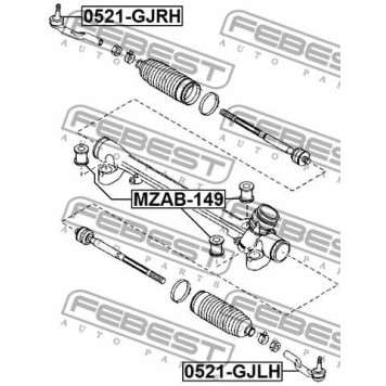 Наконечник поперечной рулевой тяги FEBEST 0521-GJRH-3