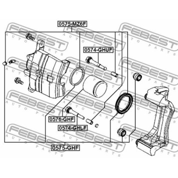 Поршень корпуса скобы тормоза FEBEST 0576-GHF-3