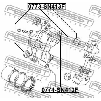 Пыльник, управление корпуса скобы тормоза FEBEST 0773-SN413F-3