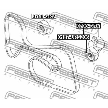 Паразитный / ведущий ролик поликлинового ременя FEBEST 0788-GRV-3