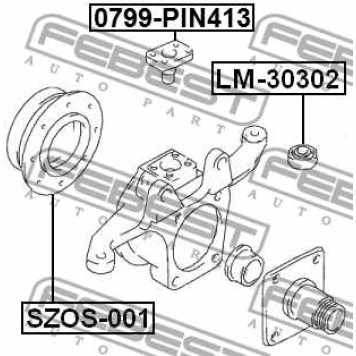 Ремкомплект, поворотный кулак FEBEST 0799-PIN413-3
