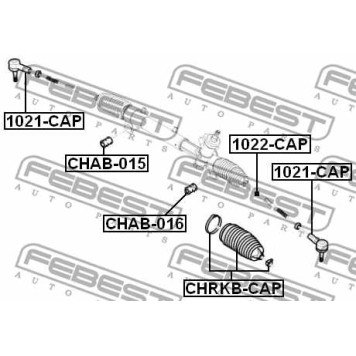 Наконечник поперечной рулевой тяги FEBEST 1021-CAP-3