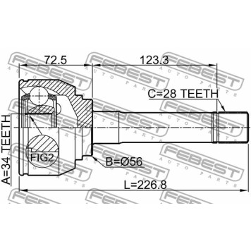 Шарнир приводного вала FEBEST 1210-H1-3