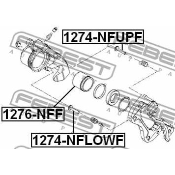 Направляющий болт корпуса скобы тормоза FEBEST 1274-NFLOWF-3