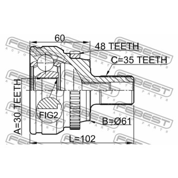 Шарнир приводного вала FEBEST 1610-210A48-3