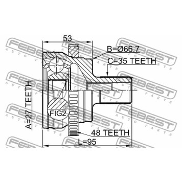 Шарнир приводного вала FEBEST 1610-220A48-3
