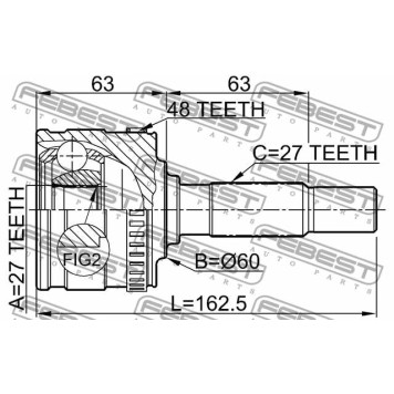 Шарнир приводного вала FEBEST 1610-801A48-3