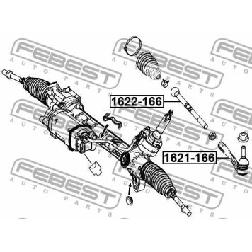Наконечник поперечной рулевой тяги FEBEST 1621-166-1