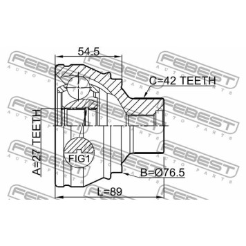 Шарнир приводного вала FEBEST 1710-Q5-3