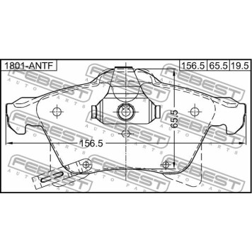 Колодки тормозные дисковые передний <b>FEBEST 1801-ASHF</b>-3