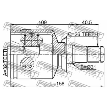 Шарнир приводного вала FEBEST 1911-R58LH-3