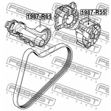 Натяжной ролик поликлинового ременя FEBEST 1987-R61-3