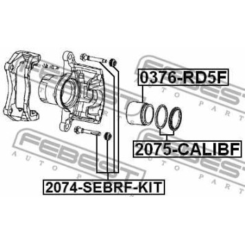 Направляющий болт корпуса скобы тормоза FEBEST 2074-SEBRF-KIT-3