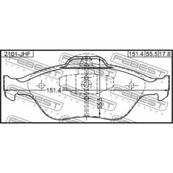 Колодки тормозные дисковые передний для TOYOTA URBAN CRUISER, YARIS <b>FEBEST 2101-JHF</b>-3