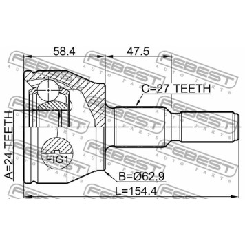 Шарнир приводного вала FEBEST 2110-CB7-3