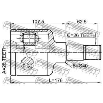 Шарнир приводного вала FEBEST 2111-CA220LH-3