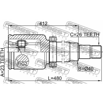 Шарнир приводного вала FEBEST 2111-CB320ATRH-3