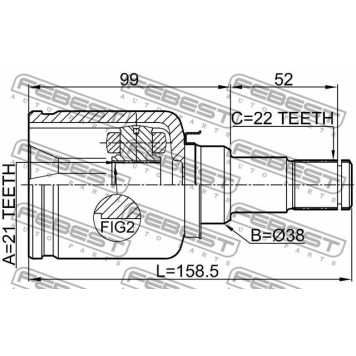 Шарнир приводного вала FEBEST 2111-FUSATLH-3