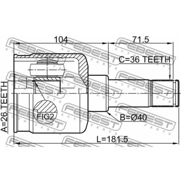 Шарнир приводного вала FEBEST 2111-FY36LH-3