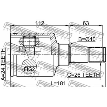 Шарнир приводного вала FEBEST 2111-TC7LH-3