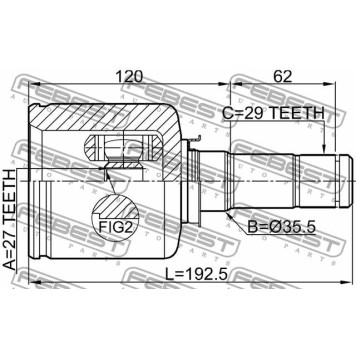 Шарнир приводного вала FEBEST 2111-TKE4WDLH-3