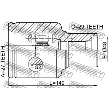Шарнир приводного вала FEBEST 2111-TKE4WDRH-3