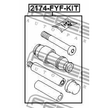 Направляющий болт корпуса скобы тормоза FEBEST 2174-FYF-KIT-3