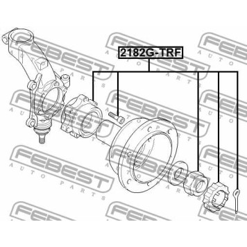 Подшипник ступицы передний FORD TRANSIT FY 2000-2006 <b>FEBEST 2182G-TRF</b>-1