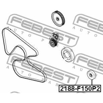 Паразитный / ведущий ролик поликлинового ременя FEBEST 2188-F150P2-3