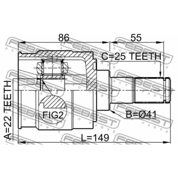 Шарнир приводного вала FEBEST 2211-CERII16-3
