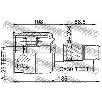 Шарнир приводного вала FEBEST 2211-SORLH-3