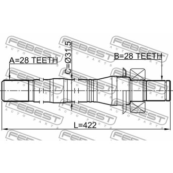 Приводной вал FEBEST 2212-SORXM-3